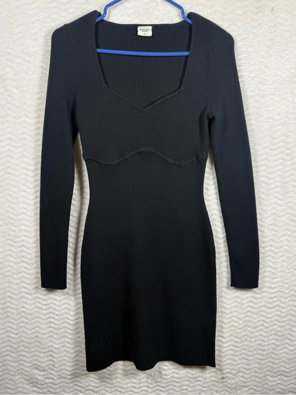 Abercrombie & Fitch | Dresses | Abercrombie Fitch Black Ribbed Longsleeve  Bodycon Dress | Poshmark